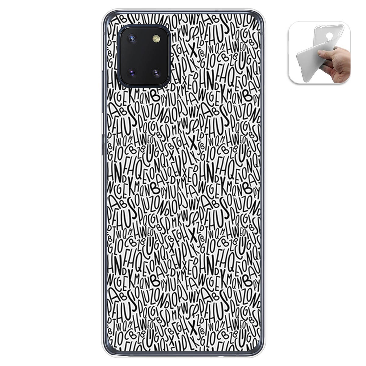 Funda Gel Tpu para Samsung Galaxy Note 10 Lite diseño Letras Dibujos