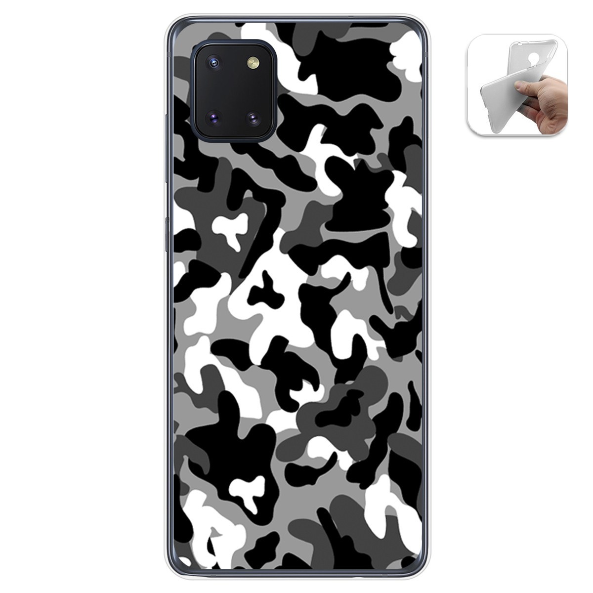 Funda Gel Tpu para Samsung Galaxy Note 10 Lite diseño Snow Camuflaje Dibujos