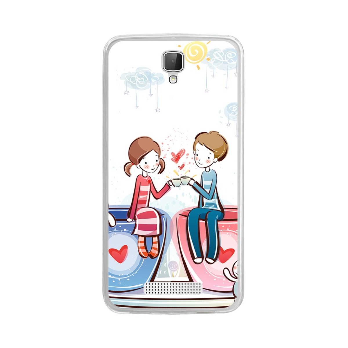 Funda Gel Tpu para Zte Blade L5 / L5 Plus Diseño Cafe Dibujos