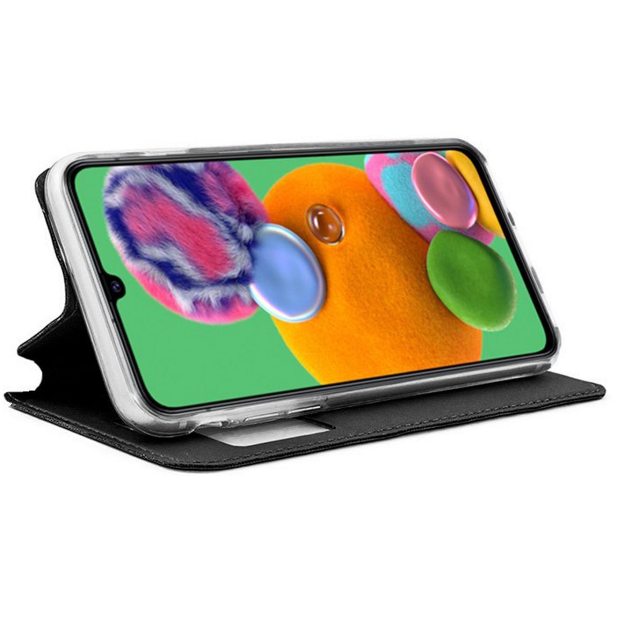 Funda Libro Soporte con Ventana para Samsung Galaxy A90 5G Color Negra
