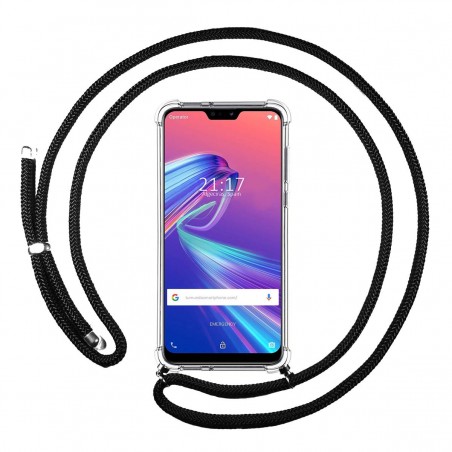 Funda Colgante Transparente para Asus Zenfone Max M2 con Cordon Negro