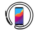Funda Colgante Transparente para Huawei Honor 7A / Y6 2018 con Cordon Negro