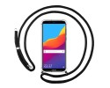 Funda Colgante Transparente para Huawei Honor 7C / Y7 2018 con Cordon Negro