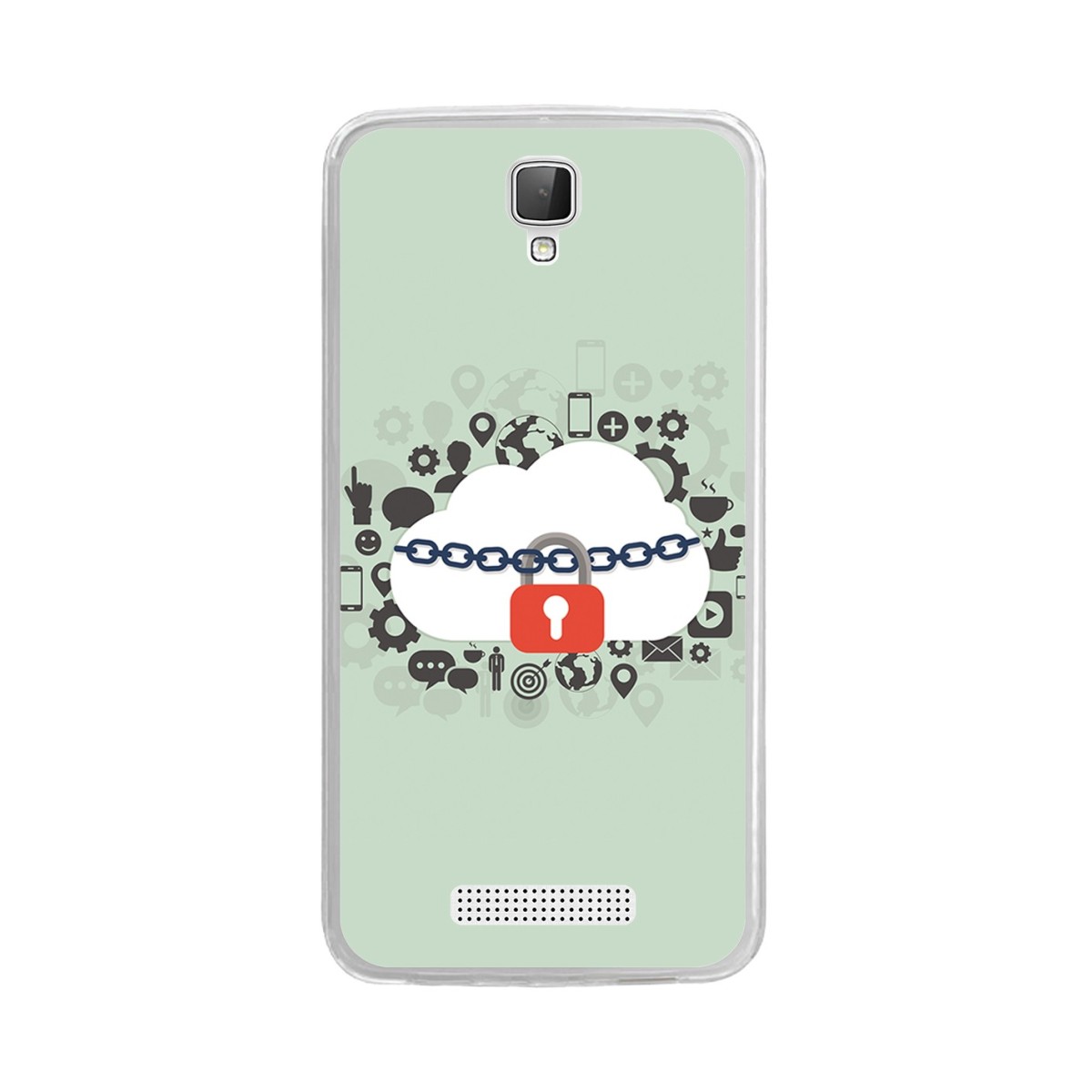 Funda Gel Tpu para Zte Blade L5 / L5 Plus Diseño Nube Dibujos