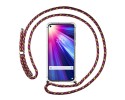 Funda Colgante Transparente para Huawei Honor View 20 con Cordon Rosa / Dorado