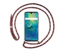 Funda Colgante Transparente para Huawei Mate 20 con Cordon Rosa / Dorado