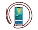 Funda Colgante Transparente para Huawei Mate 20 Pro con Cordon Rosa / Dorado