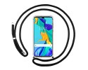 Funda Colgante Transparente para Huawei P30 con Cordon Negro