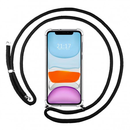 Funda Colgante Transparente para Iphone 11 (6.1) con Cordon Negro