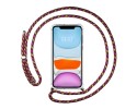 Funda Colgante Transparente para Iphone 11 (6.1) con Cordon Rosa / Dorado