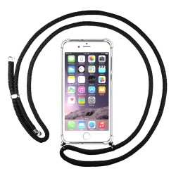 Funda Colgante Transparente para Iphone 6 Plus / 6S Plus con Cordon Negro