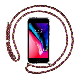 Funda Colgante Transparente para Iphone 7 / 8 con Cordon Rosa / Dorado