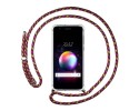 Funda Colgante Transparente para Lg K11 con Cordon Rosa / Dorado