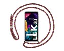 Funda Colgante Transparente para Lg K30 con Cordon Rosa / Dorado