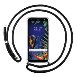 Funda Colgante Transparente para Lg K40 con Cordon Negro