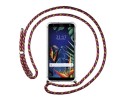 Funda Colgante Transparente para Lg K40 con Cordon Rosa / Dorado