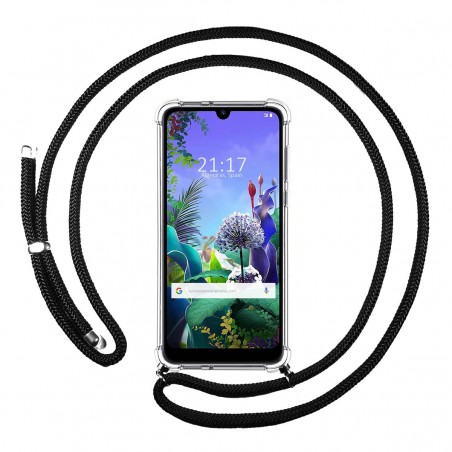 Funda Colgante Transparente para Lg Q60 / K50 con Cordon Negro