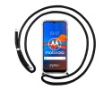 Funda Colgante Transparente para Motorola Moto E6 Plus con Cordon Negro