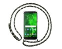 Funda Colgante Transparente para Motorola Moto G6 con Cordon Verde / Dorado