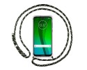 Funda Colgante Transparente para Motorola Moto G7 / G7 Plus con Cordon Verde / Dorado