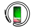 Funda Colgante Transparente para Motorola Moto G7 Play con Cordon Negro
