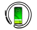 Funda Colgante Transparente para Motorola Moto G7 Power con Cordon Negro