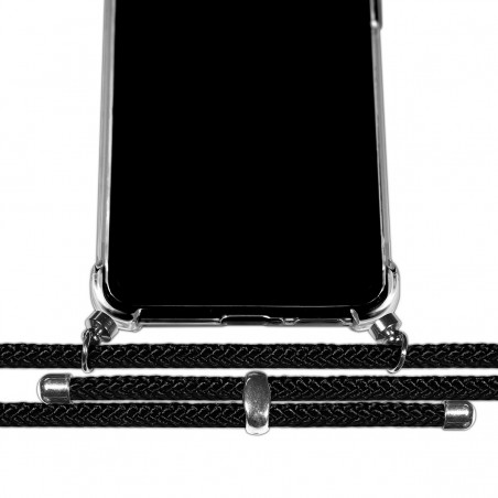 Funda Colgante Transparente para Motorola Moto G7 Power con Cordon Negro
