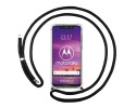 Funda Colgante Transparente para Motorola One con Cordon Negro