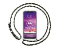 Funda Colgante Transparente para Motorola One con Cordon Verde / Dorado