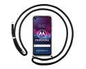 Funda Colgante Transparente para Motorola One Action con Cordon Negro