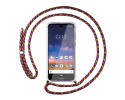 Funda Colgante Transparente para Nokia 2.2 con Cordon Rosa / Dorado