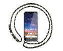 Funda Colgante Transparente para Nokia 2.2 con Cordon Verde / Dorado