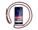 Funda Colgante Transparente para Nokia 3.2 con Cordon Rosa / Dorado