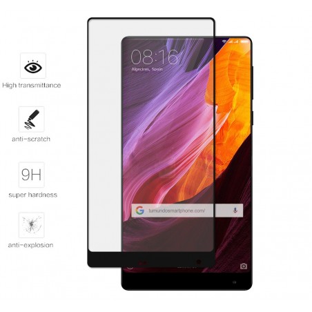 Protector Cristal Templado Frontal Completo Negro para Xiaomi Mi Mix Vidrio