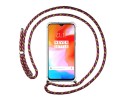 Funda Colgante Transparente para Oneplus 6T con Cordon Rosa / Dorado