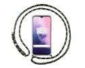 Funda Colgante Transparente para Oneplus 7 con Cordon Verde / Dorado