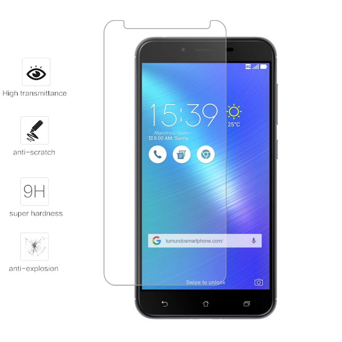 Protector Cristal Templado para Asus Zenfone 3 Max 5.5" Zc553Kl Vidrio