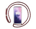 Funda Colgante Transparente para Oneplus 7 Pro con Cordon Rosa / Dorado