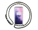 Funda Colgante Transparente para Oneplus 7 Pro con Cordon Verde / Dorado