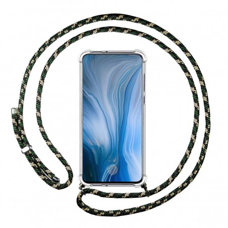 Funda Colgante Transparente para Oppo Reno con Cordon Verde / Dorado