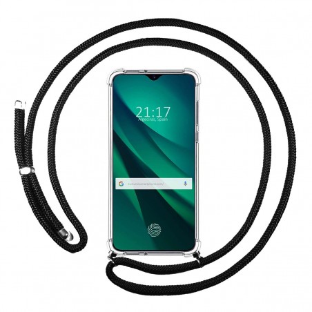 Funda Colgante Transparente para Oppo RX17 Pro con Cordon Negro