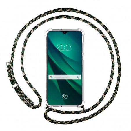 Funda Colgante Transparente para Oppo RX17 Pro con Cordon Verde / Dorado