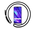 Funda Colgante Transparente para Realme 5 Pro con Cordon Negro