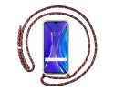 Funda Colgante Transparente para Realme X2 con Cordon Rosa / Dorado