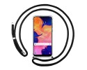 Funda Colgante Transparente para Samsung Galaxy A10 con Cordon Negro