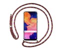 Funda Colgante Transparente para Samsung Galaxy A10 con Cordon Rosa / Dorado