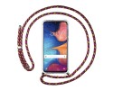 Funda Colgante Transparente para Samsung Galaxy A20e 5.8 con Cordon Rosa / Dorado