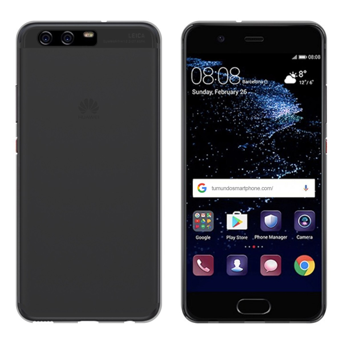 Funda Gel Tpu para Huawei P10 Plus Color Negra