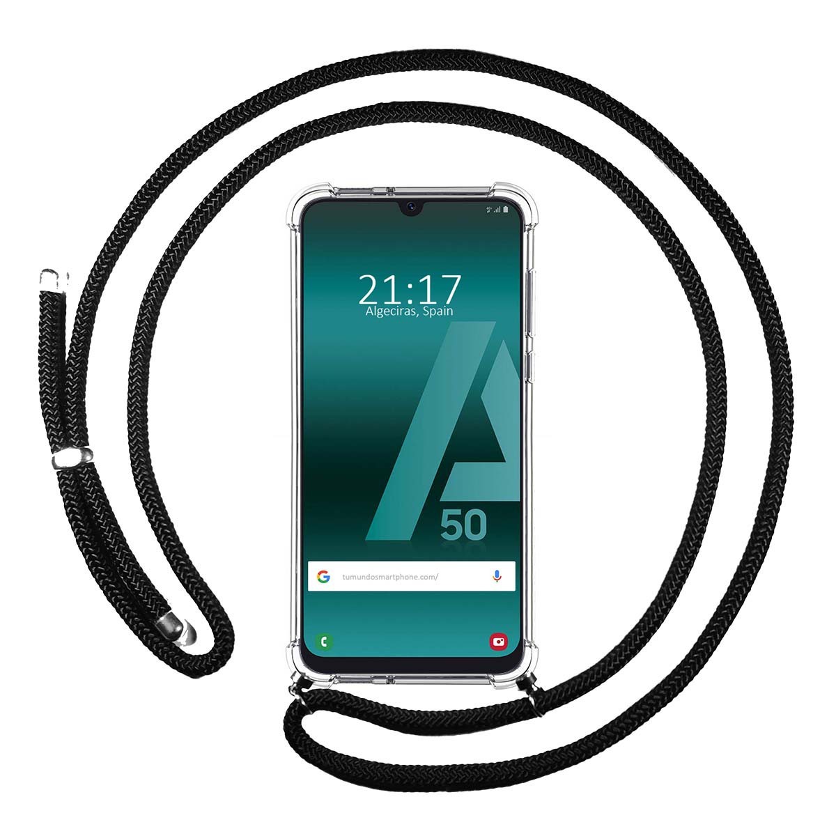 Funda Colgante Transparente para Samsung Galaxy A50 / A50 / A30s con Cordon Negro