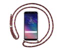 Funda Colgante Transparente para Samsung Galaxy A6 (2018) con Cordon Rosa / Dorado